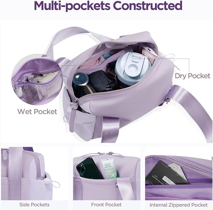 Mini Gym Bag for Women Girls Small Gym Tote Bag with Wet Compartment Waterproof Travel Duffle Bag Cute Workout Sport Bag