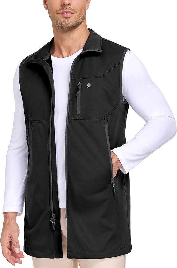 Little Donkey Andy Men's Lightweight Softshell Vest Windproof Sleeveless Jacket for Travel Hiking Running Golf