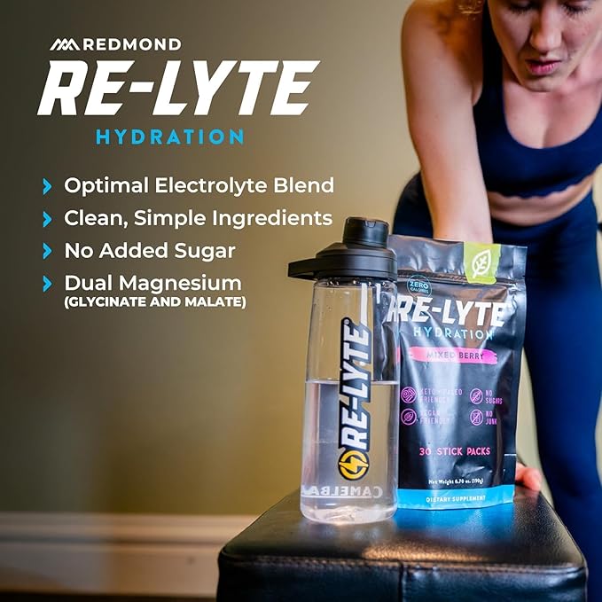 REDMOND Re-Lyte Hydration Electrolyte Powder Mix (Mixed Berry) 30 Stick Pack