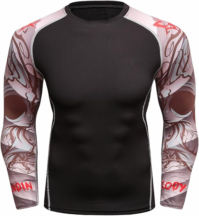 Men's Soft Slim Long Sleeve Dry-Fit Compression Gym Trainning Shirt