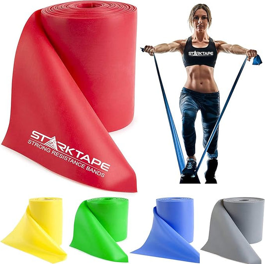 Resistance Bands Professional 8,16, 25, 50 Yards Bulk Rolls. Latex-Free Elastic Physical Therapy Band. No Scent, No Powder - Perfect for Home Exercise, Yoga, Pilates, Gym, Rehab, Workout