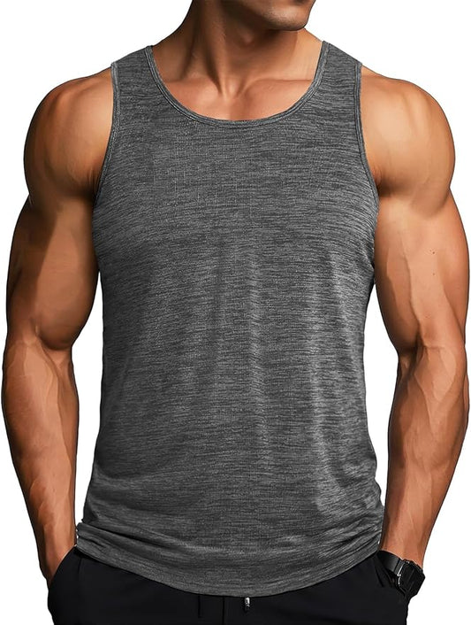 MAGCOMSEN Mens Workout Tank Tops Undershirt Cotton Muscle Athletic Sleeveless Shirts for Gym