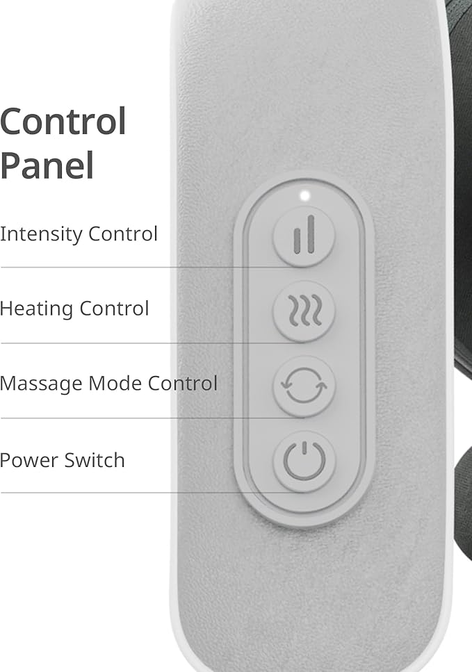 Cordless Shiatsu Neck and Back Massager with Heat, 10 Mins x 12 Uses, 3 Massage Modes & 2 Intensity Levels, 3D Kneading Deep Tissue for Pain Relief, Voice Prompt & Smart Memory, Relax for Women, Men