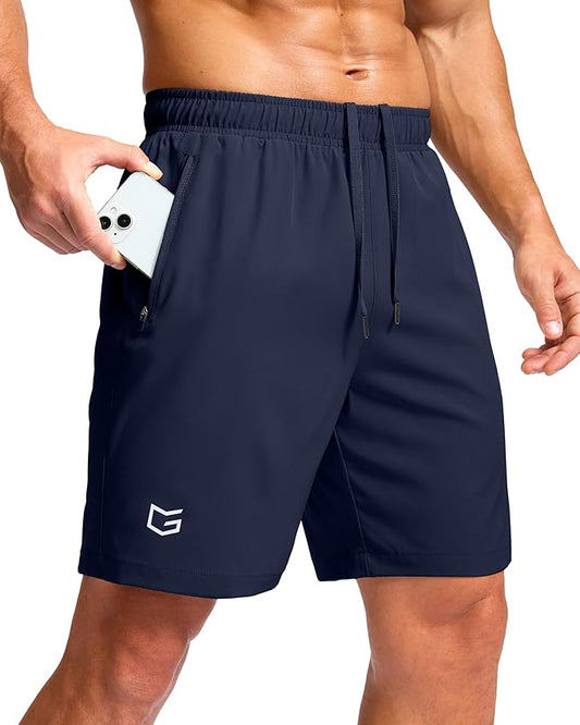 G Gradual Men's Athletic Running Shorts with Zipper Pockets Quick Dry 7"/ 5"/ 9" Workout Gym Shorts for Basketball Hiking