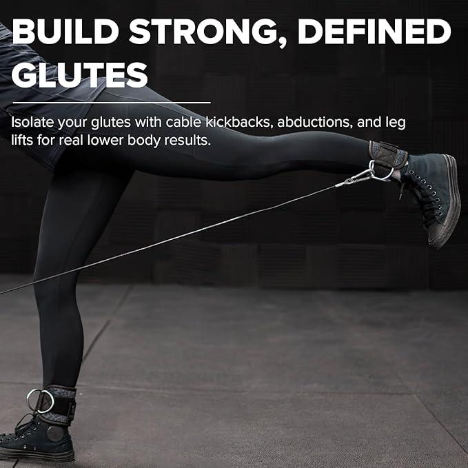 Women's Ankle Strap for Cable Machines & Resistance Bands: Gym & Home Workout Cuff Attachment for Leg Extensions, Kickbacks, Hip Abductors - Booty Exercises