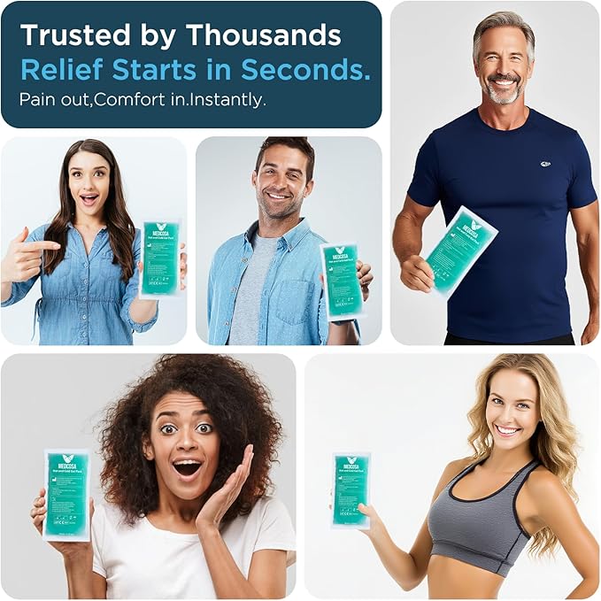 Medcosa Large Flexible Sport Ice Pack | Any Ache, Any Pain, We’ve Got You Covered | Extra Large Cold Reusable Pack | Ideal for Sport Injuries, R.I.C.E Treatment & Back Ailments