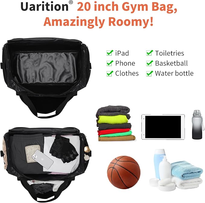 Mens 55L Sports Duffle Bags Large Gym Duffel Bag Workout Bag for Travel Outdoor Camping