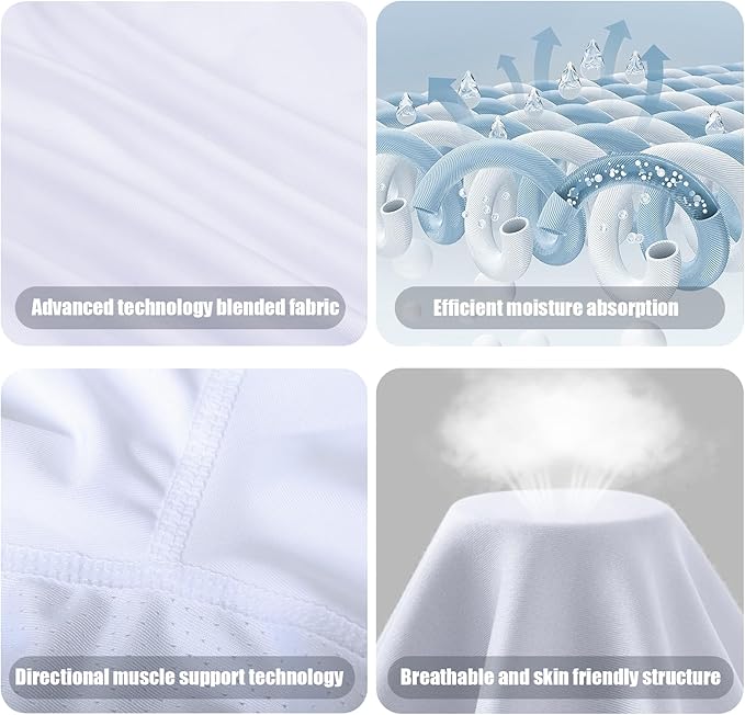 Men's Long Sleeve Compression Shirts Athletic Sport Undershirts Tight Base Layer Tops Rash Guard Workout Running Gym