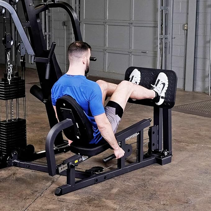 Body-Solid (EXM2500BLPS/300) Multi-Station Home Gym Machine, Arm & Leg Strength Training Functional Exercise Workout Station, 310lbs. Black Weight Stack with Leg Press