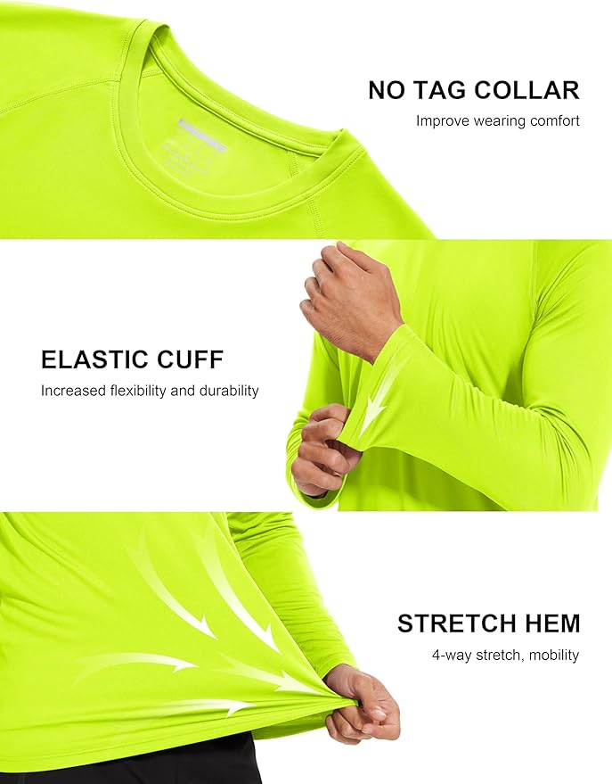 MAGCOMSEN Men's Long Sleeve Shirts UPF 50+ UV Sun Protection Athletic Shirts for Hiking Running Workout Rash Guard