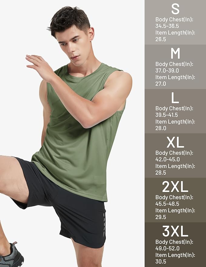 MIER Men's Workout Tank Tops UPF 50+ Swim Shirts Quick Dry Running Sleeveless UV Protection Muscle Tees