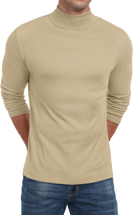 Sailwind Men's Mock Turtleneck Long Sleeve T Shirts Basic Slim Fit Pullover Sweater Thermal Lightweight Tees
