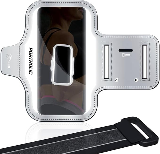 PORTHOLIC 2025 Running Armband Water Resistant Sports Phone Holder Case with Extension Strap, Key Card Slot Up to 6.9" Phone for iPhone 17/16/15/14/13 Plus Air Pro Max XR/XS, Galaxy S25/24/S10