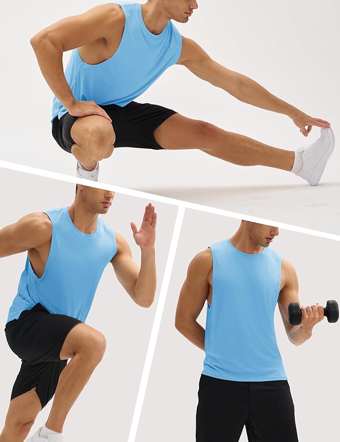 MAGCOMSEN Mens Workout Tank Tops Undershirt Cotton Muscle Athletic Sleeveless Shirts for Gym