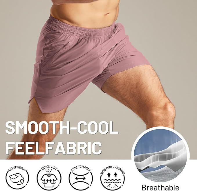 MIER Men's Workout Running Shorts Quick Dry Active 5 Inches Shorts with Pockets, Lightweight, Breathable