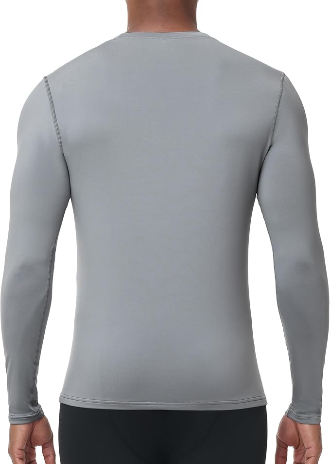 Men's Thermal Compression Shirts, Long Sleeve Fleece Lined Base Layer, Cold Weather Gear Athletic Undershirt Top