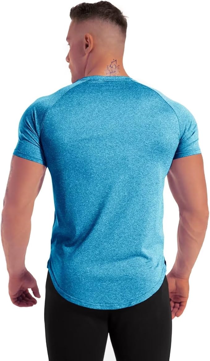 Men's 3pack Dry Fit Workout Gym Short Sleeve T Shirt Moisture Wicking Active Athletic Performance Running Shirts