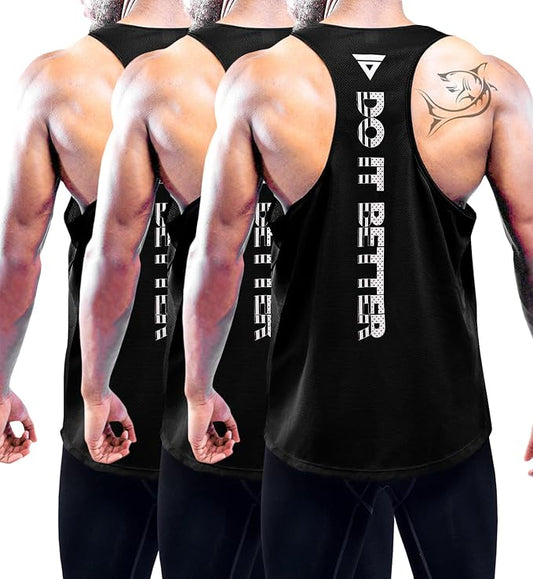 Boyzn Men's 1, 3 or 5 Pack Y-Back Workout Tank Tops, Athletic Muscle Gym Tank Tops, Fitness Bodybuilding Sleeveless T-Shirts