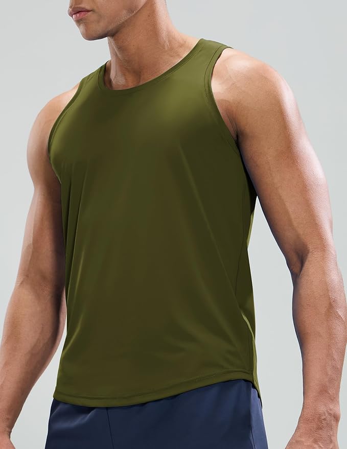 MIER Men's Tank Tops Workout Sleeveless Tee Shirts Muscle Athletic Gym Running Beach Tanks for Men, Quick Dry