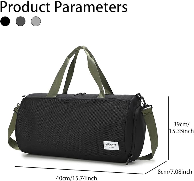 BE SMART Waterproof Mens Gym Bag with Shoe Compartment, Duffle Bags with Wet Pocket for Men, Lightweight Large Sport Duffel Option for Overnight Weekender, Fitness, Swim, Boxing,Travel