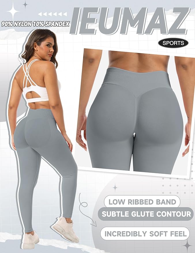Scrunch Butt Lifting Leggings for Women Gym Seamless Workout Leggings Mid Low Waist Tummy Control Yoga Pants