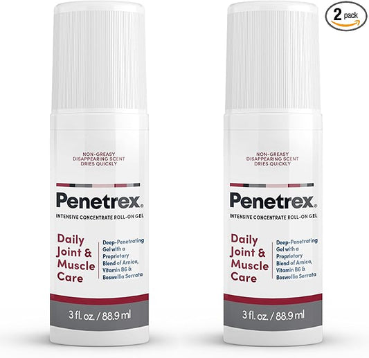Penetrex Joint & Muscle Therapy - Soothing Gel for Back, Neck, Hands, Feet - Premium Whole Body Rub with Arnica, Vitamin B6 & MSM - 3oz Roll On Gel (2-Pack)