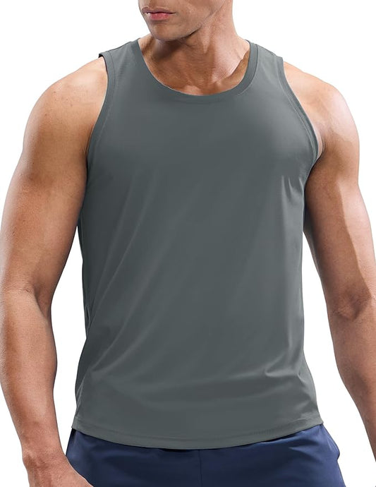 MIER Men's Tank Tops Workout Sleeveless Tee Shirts Muscle Athletic Gym Running Beach Tanks for Men, Quick Dry