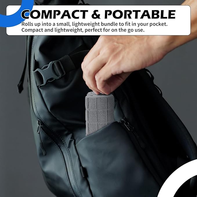 HOMERHYME Microfiber Towels, 10 Pack Grey Towel Set for Home Gym, 16 x 27 Inch Quick Dry Hand Towels, Absorbent Towels for Yoga Fitness Workout Travel Sweat Camping, Gym Accessories for Women Men