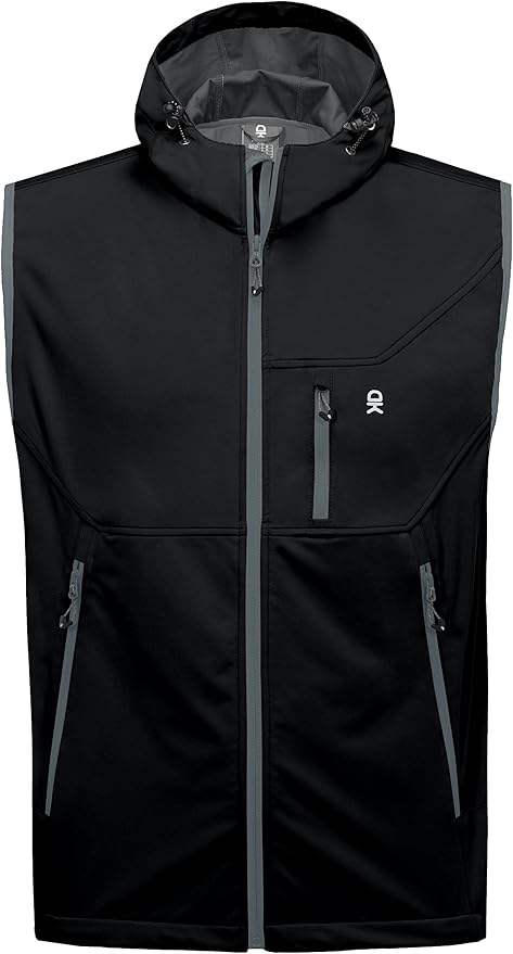 Little Donkey Andy Men's Lightweight Softshell Vest Windproof Sleeveless Jacket for Travel Hiking Running Golf
