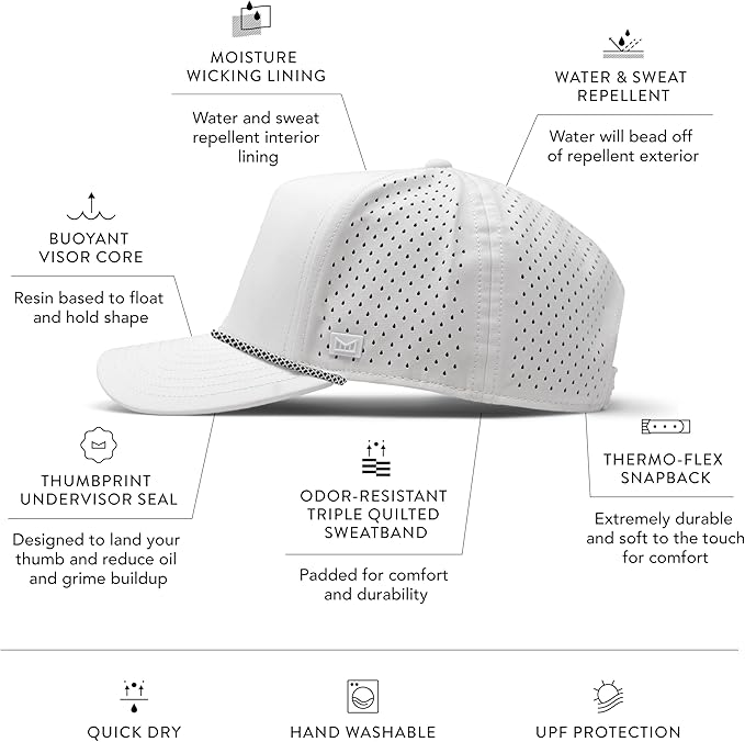 melin Odysea Rope Bulls Icon Hydro, Trucker & Rope Hat, Performance Hat for Men & Women, Water-Resistant Fitted Baseball Cap