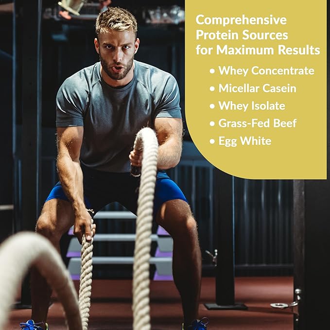 Granite Nutrition Protein Powder - Premium 5-Source Blend (Whey, Casein, Egg, Grass-Fed Beef) for Lean Muscle and Recovery - Vanilla Ice Cream, 30 Servings