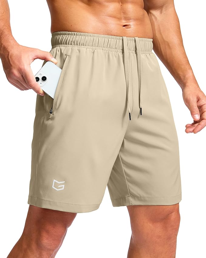 G Gradual Men's Athletic Running Shorts with Zipper Pockets Quick Dry 7"/ 5"/ 9" Workout Gym Shorts for Basketball Hiking