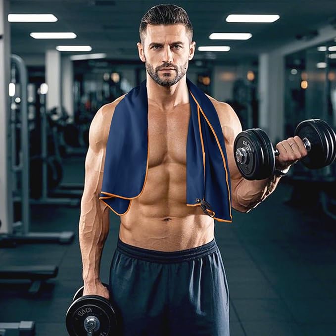 Sfee 2 Pack Microfiber Travel Towel, Quick Dry Towel Camping Towel Large Beach Towel Super Absorbent Compact Lightweight Sports Gym Towels Set for Beach, Gym, Hiking, Pool, Backpacking,Bath,Yoga