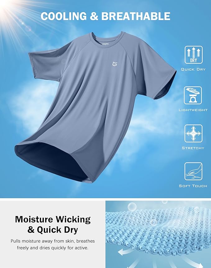 G Gradual Men's Workout Athletic T-Shirts Moisture Wicking Cooling Running Shirts Short Sleeve Performance Tee for Gym Tennis
