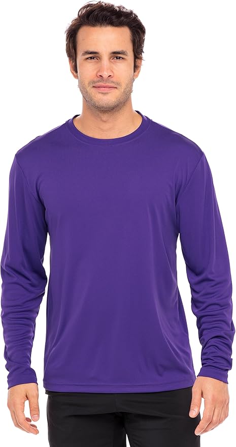 Men's Long Sleeve Moisture Wicking Athletic Shirts, Dry Fit Long Sleeve UV Protection Shirts Men for Workout, Running, Hiking