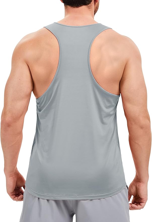 TACVASEN Mens Workout Tank Top UPF 80+ Y-Back Muscle Shirts Quick Dry Sleeveless Tee Shirt for Swim Beach Gym Athletic