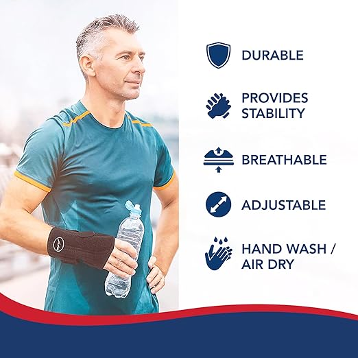 Dr. Arthritis Doctor Developed Fitted Wrist Brace for Carpal Tunnel Syndrome, Tendonitis, Splint Support for Men and Women Single (Black, Right Hand)