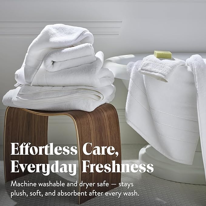 Brooklinen Super-Plush Turkish Cotton Bath Sheets Set of 2 Cotton, 820 GSM, Highly Absorbent, Machine Washable, Perfect for Home & Bathroom (40" x 65", White)