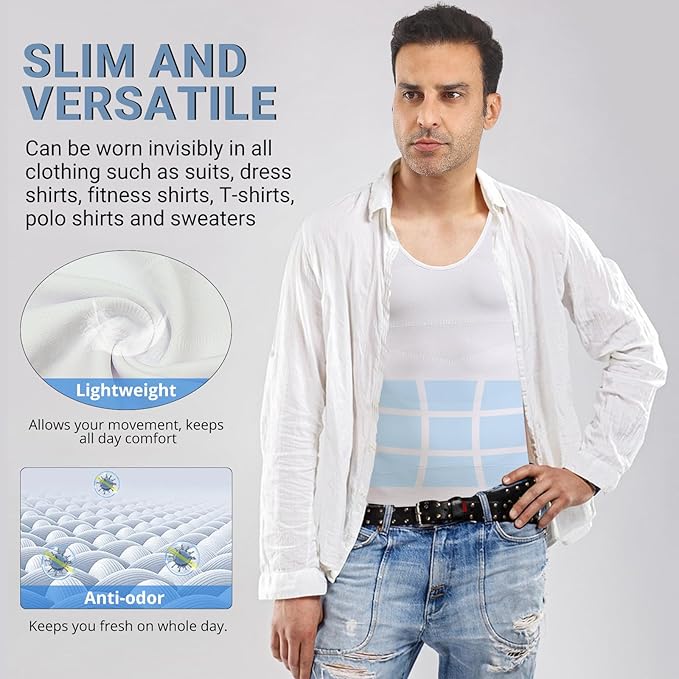 Gynecomastia Compression Shirt Men, Slimming Undershirt Compression Tank Top Mens Shapewear Body Shaper