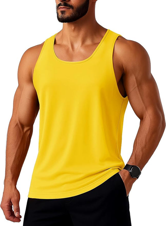 TACVASEN Mens Workout Tank Top UPF 80+ Y-Back Muscle Shirts Quick Dry Sleeveless Tee Shirt for Swim Beach Gym Athletic