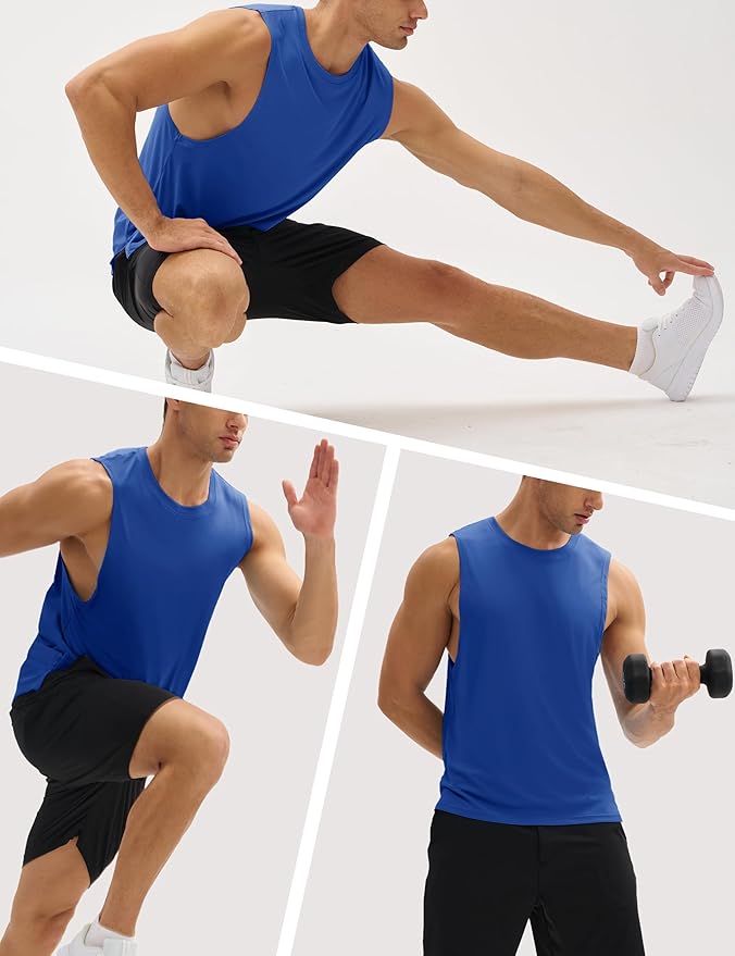 MAGCOMSEN Mens Workout Tank Tops Undershirt Cotton Muscle Athletic Sleeveless Shirts for Gym