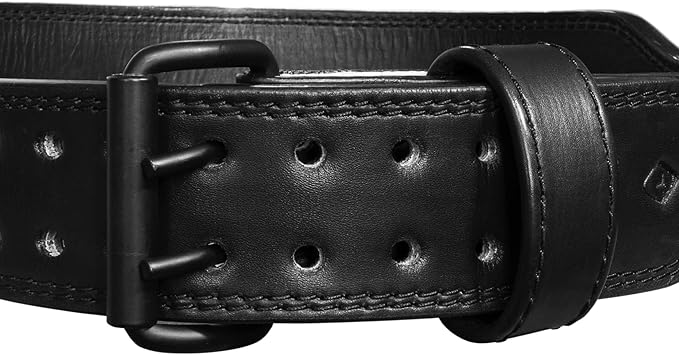 Gymreapers Leather Weightlifting Belt for Bodybuilding, Squatting, Lower Back Support & Back Pain - Real Leather, Adjustable Buckle Sizing - Men Women