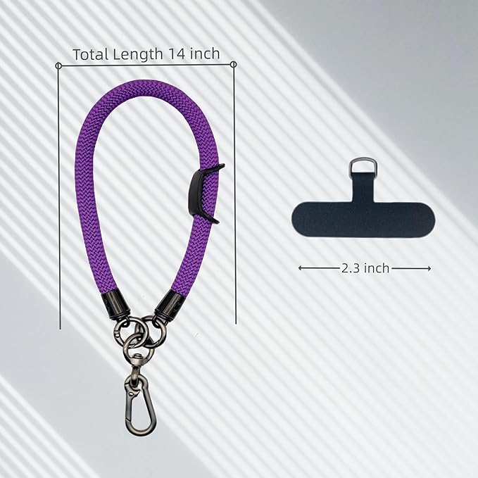 Phone Lanyard Wrist Strap Phone Strap Wrist Lanyard for Cell Phone Around the Hand with Lanyard Patch (Purple)