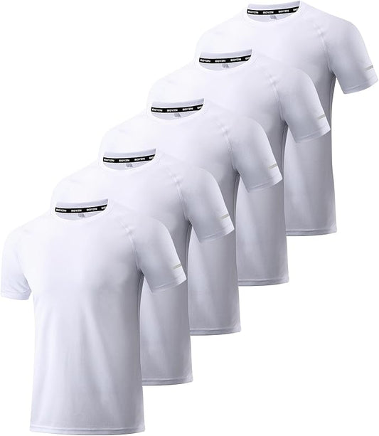 Boyzn 1, 3, 5 or 7 Pack Men's Workout Running Shirts, Dry Fit Moisture Wicking T-Shirt, Gym Athletic Short Sleeve Tee Shirts