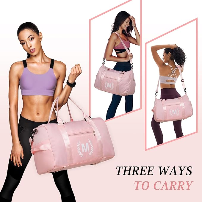 Gym Bag for Women & Men, Fitness Workout Sports Travel Duffle Bag with Wet Pocket & Shoes Compartment, Great Present for Gym Lovers