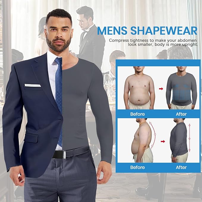 Gynecomastia Compression Shirt Men, Slimming Undershirt Compression Tank Top Mens Shapewear Body Shaper