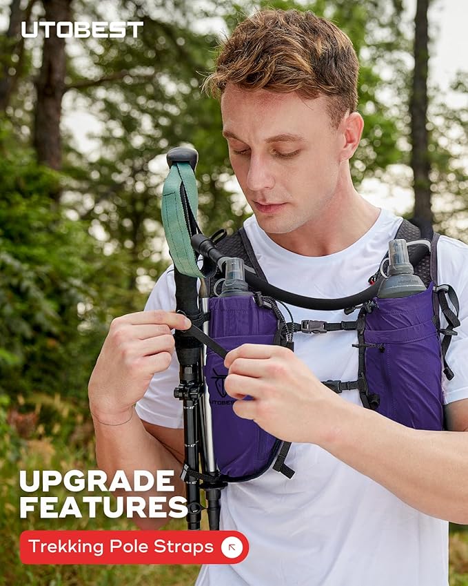 Upgrade Running Hydration Vest 10L, Running Backpack for Women Men Multi-Functional Storage, Adjustable Water Vest for Trail Marathon Race Jogging Cycling