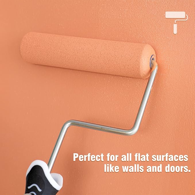 Mister Rui Foam Paint Roller Cover, 6 Inch Sponge Paint Roller Sleeve, Pack of 10, Foam of Premium Quality Can Be Used with Water and Oil Based Paints