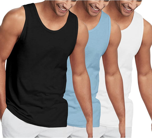 Hat and Beyond Mens Tank Top Soft Performance Boxing Gym Shirts Plain Muscle Tee