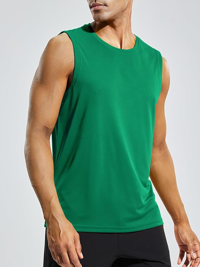MIER Men's Workout Tank Tops UPF 50+ Swim Shirts Quick Dry Running Sleeveless UV Protection Muscle Tees